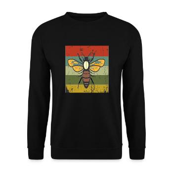 Vintage-Biene Retro-Sonnenuntergang - Unisex Pullover - Schwarz - Vorne - Alina (178cm) & Michal (187cm)