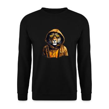 Street style leopard | Leopard lovers - Unisex Sweatshirt - black - Front - Alina (178cm) & Michal (187cm)