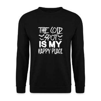 The cold spot is my happy place - Unisex Pullover - Schwarz - Vorne - Alina (178cm) & Michal (187cm)