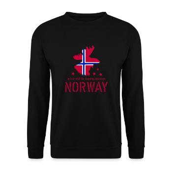 Élan de Norvège - Sweat-shirt Unisexe - noir - Devant - Alina (178cm) & Michal (187cm)