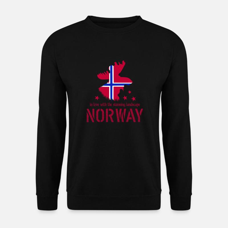 Norwegen Elch norge - Unisex Pullover - Schwarz