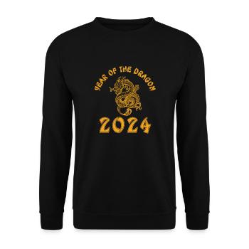 Chinesisches Neujahr Drache China Asian I Geschenk - Unisex Pullover - Schwarz - Vorne - Alina (178cm) & Michal (187cm)