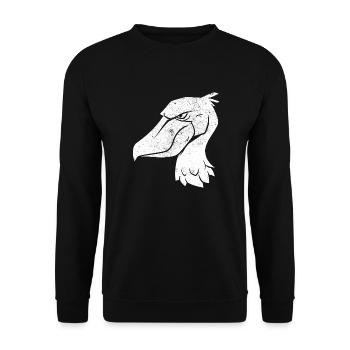 Schuhschnabel Vogel Ornithologe Wald I Geschenk - Unisex Pullover - Schwarz - Vorne - Alina (178cm) & Michal (187cm)