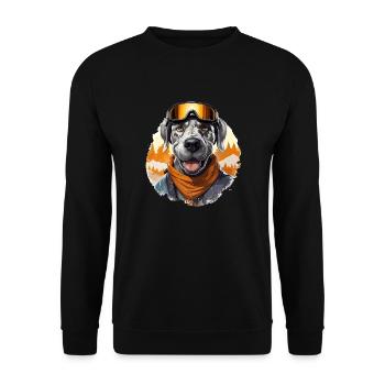 Great Dane Ski Tee: Defining Winter Adveture - Unisex Sweatshirt - black - Front - Alina (178cm) & Michal (187cm)