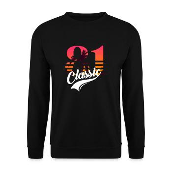 Vintage 1981-81st Birthday - Unisex Sweatshirt - black - Front - Alina (178cm) & Michal (187cm)