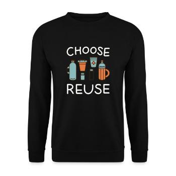 Zero Waste Journey gifts for Green Lifers - Unisex Sweatshirt - black - Front - Alina (178cm) & Michal (187cm)