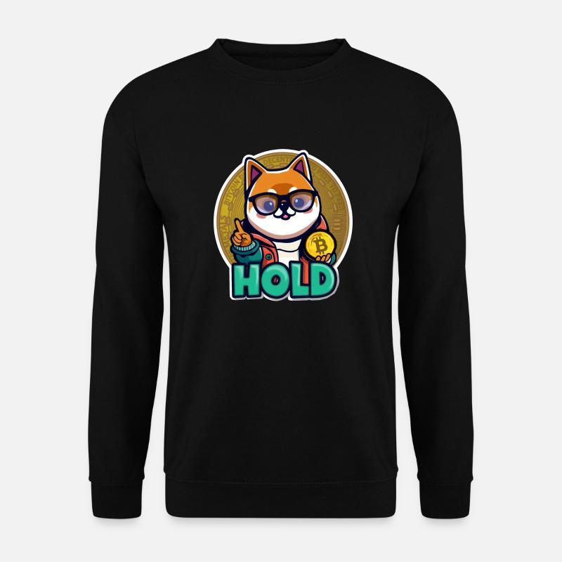 Lustiger Krypto-Geek Shiba Inu Hold bitcoin - Unisex Pullover - Schwarz
