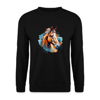 Horse Village Kids & Rider Equestrian Fans Gift - Unisex Sweatshirt - black - Front - Alina (178cm) & Michal (187cm)