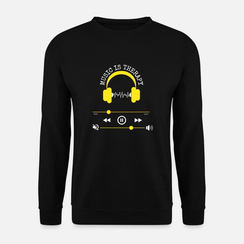 Music is therapy - Unisex Sweatshirt - black