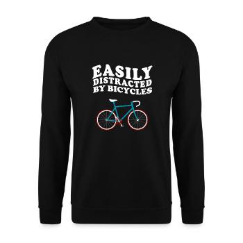 Easily Distracted By Bicycles Bicycle Wheel Bike - Unisex Sweatshirt - black - Front - Alina (178cm) & Michal (187cm)