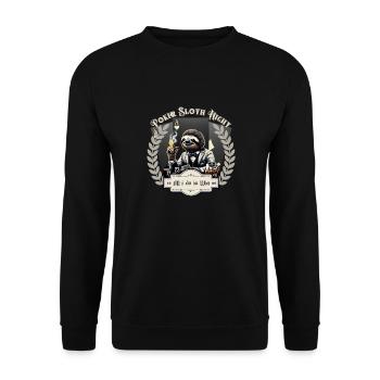 Poker Sloth Night - Faultier Poker Nacht - Unisex Sweatshirt - black - Front - Alina (178cm) & Michal (187cm)