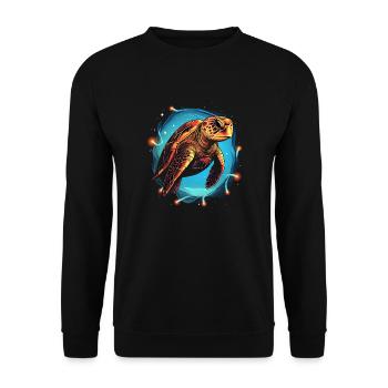 Sea Turtle Xmas Lights, Love turtles - Unisex Sweatshirt - black - Front - Alina (178cm) & Michal (187cm)