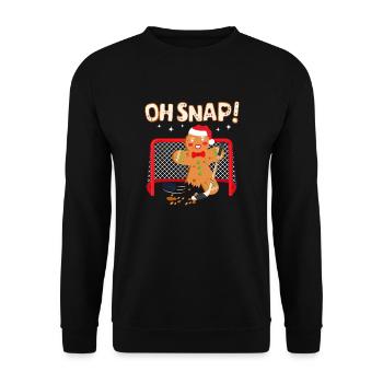 Hockey Goalie Funny Gingerbread Oh Snap Cookie - Sweat-shirt Unisexe - noir - Devant - Alina (178cm) & Michal (187cm)