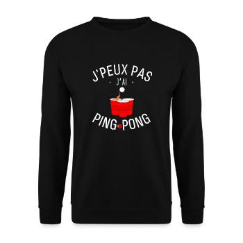 J Peux Pas J ai Ping pong - Sweat-shirt Unisexe - noir - Devant - Alina (178cm) & Michal (187cm)