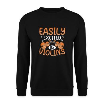 Easily Excited By Violins Orchestra Violinist - Unisex Sweatshirt - black - Front - Alina (178cm) & Michal (187cm)
