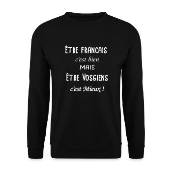 Etre Vosgiens c'est mieux - Sweat-shirt Unisexe - noir - Devant - Alina (178cm) & Michal (187cm)