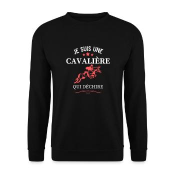 Je suis une Cavalière qui Déchire - Sweat-shirt Unisexe - noir - Devant - Alina (178cm) & Michal (187cm)