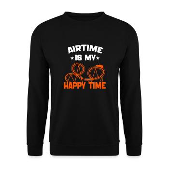 Airtime is My Happy Time Funny Roller Coaster - Unisex Sweatshirt - black - Front - Alina (178cm) & Michal (187cm)