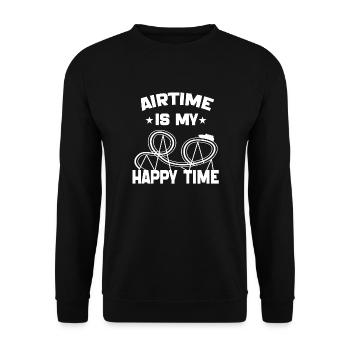 Airtime is My Happy Time Funny Roller Coaster - Unisex Sweatshirt - black - Front - Alina (178cm) & Michal (187cm)