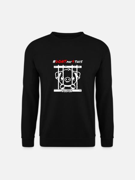 Schwein hinter Gittern Weiß - Dont pay for This - Unisex Pullover - Schwarz