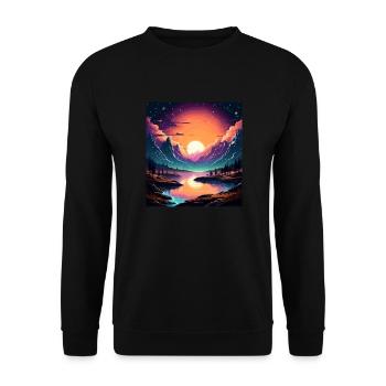 Beau paysage fantastique avec notre galaxie - Sweat-shirt Unisexe - noir - Devant - Alina (178cm) & Michal (187cm)