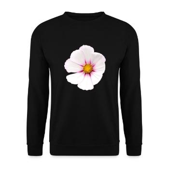 White Flower Cosmea - Unisex Sweatshirt - black - Front - Alina (178cm) & Michal (187cm)