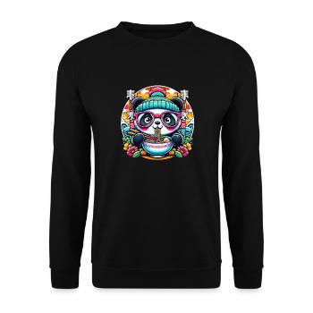 Ramen Panda - Unisex Sweatshirt - black - Front - Alina (178cm) & Michal (187cm)