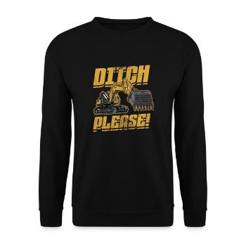 Ditch please Excavator - Unisex Pullover - Schwarz - Vorne - Alina (178cm) & Michal (187cm)