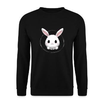 Petit lapin lapin - Sweat-shirt Unisexe - noir - Devant - Alina (178cm) & Michal (187cm)