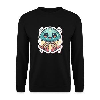 Jellyfish Lover - Unisex Sweatshirt - black - Front - Alina (178cm) & Michal (187cm)