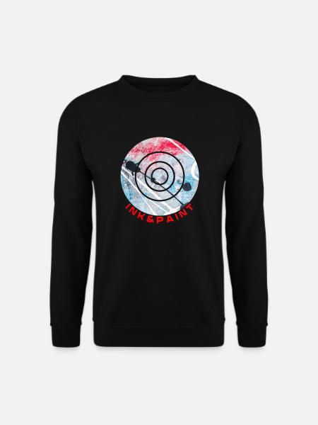 INK & PAINT Kreis Rot, Weiß, Blau - Unisex Pullover - Schwarz