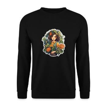 Jardinier dans la mer de fleurs - Sweat-shirt Unisexe - noir - Devant - Alina (178cm) & Michal (187cm)