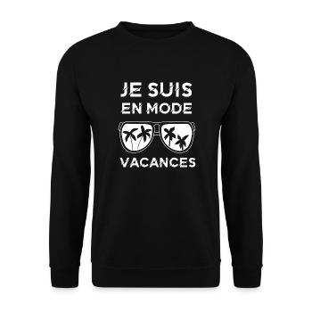 Je suis en vacances d été 2 - Sweat-shirt Unisexe - noir - Devant - Alina (178cm) & Michal (187cm)