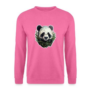 Panda jetant un coup d’œil hors des feuilles - Sweat-shirt Unisexe - rose - Devant