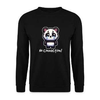 Offline Cute Panda Bear - Unisex Sweatshirt - black - Front - Alina (178cm) & Michal (187cm)