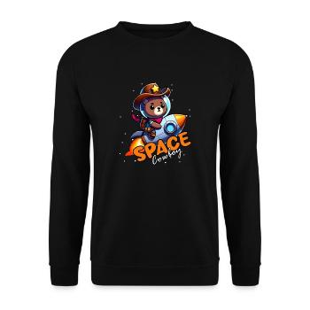 Space Cowboy Bear - Unisex Sweatshirt - black - Front - Alina (178cm) & Michal (187cm)