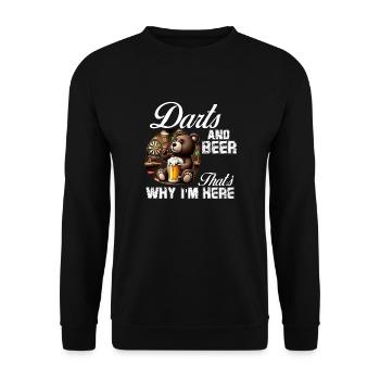 Darts and beer That's why I'm here cute bear - Unisex Sweatshirt - black - Front - Alina (178cm) & Michal (187cm)