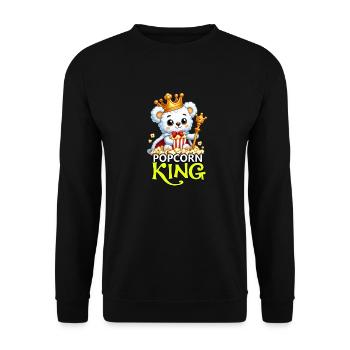 Popcorn Bear King - Unisex Sweatshirt - black - Front - Alina (178cm) & Michal (187cm)