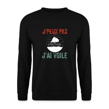 J'Peux Pas J'Ai Voile Voilier - Sweat-shirt Unisexe - noir - Devant - Alina (178cm) & Michal (187cm)