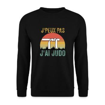 Je Peux Pas J'ai Judo - Judo Arts Martiaux Pour - Sweat-shirt Unisexe - noir - Devant - Alina (178cm) & Michal (187cm)