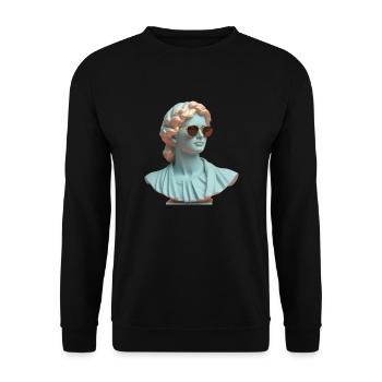 Statue Roman with sunglasses modern style art - Unisex Sweatshirt - black - Front - Alina (178cm) & Michal (187cm)