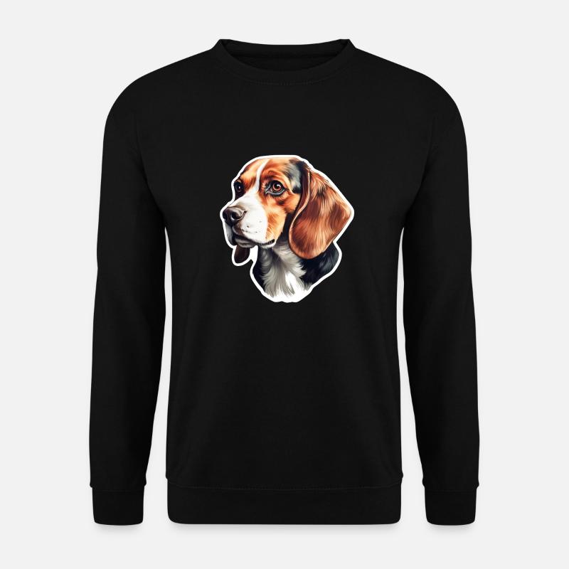 Beagle Kopf Seitenansicht - Unisex Pullover - Schwarz