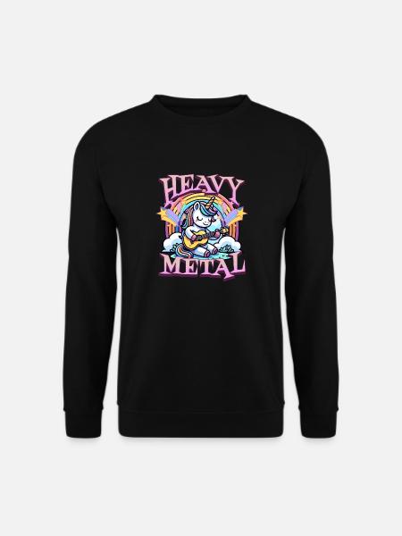 Schwermetall-Einhorn - Unisex Pullover - Schwarz