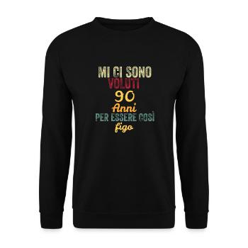 It Took Me 90 Years to Be So Cool - Unisex Sweatshirt - black - Front - Alina (178cm) & Michal (187cm)