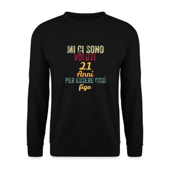 It Took Me 21 Years to Be So Cool - Unisex Sweatshirt - black - Front - Alina (178cm) & Michal (187cm)