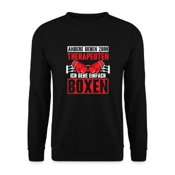 I just go boxing boxer martial arts - Unisex Sweatshirt - black - Front - Alina (178cm) & Michal (187cm)