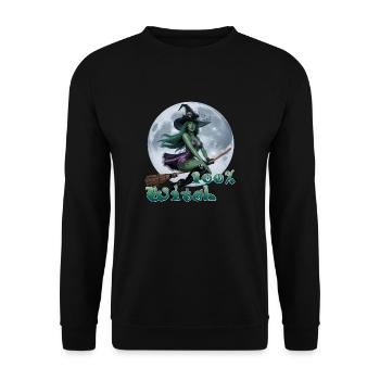 Hexe und Vollmond 02 - Unisex Pullover - Schwarz - Vorne - Alina (178cm) & Michal (187cm)
