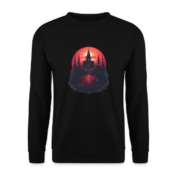 Église dans les bois au coucher du soleil - Sweat-shirt Unisexe - noir - Devant - Alina (178cm) & Michal (187cm)