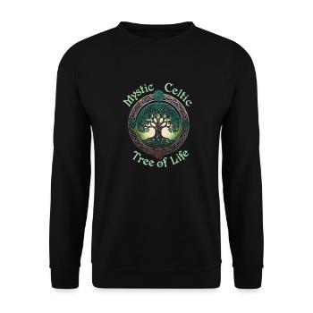 Mystischer keltischer Baum des Lebens - Unisex Pullover - Schwarz - Vorne - Alina (178cm) & Michal (187cm)