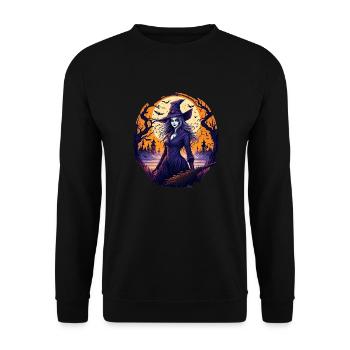 Gruseliges Halloween-partykostüm Hexe - Sweat-shirt Unisexe - noir - Devant - Alina (178cm) & Michal (187cm)